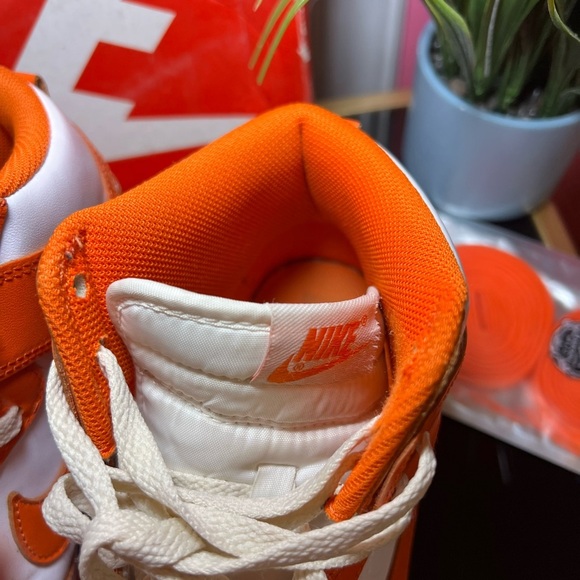 Orange and White High-Top Sneakers - Picture 6 of 11